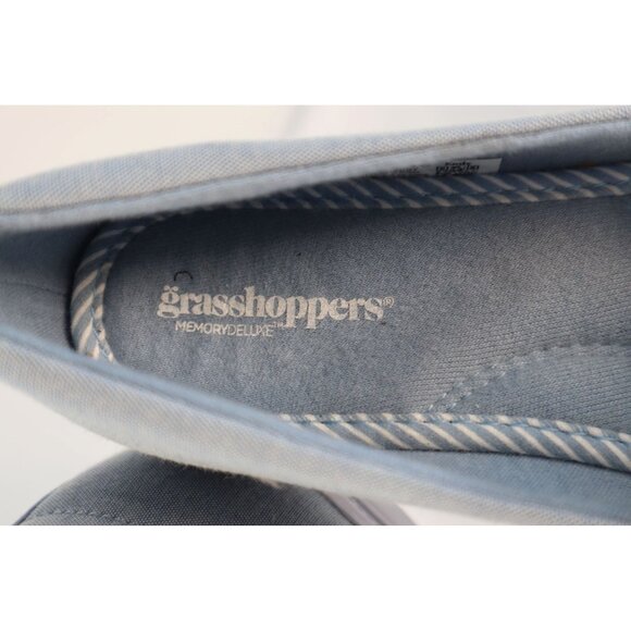 Grasshoppers Memory Deluxe Blue Slip-On Sneakers with Comfort Insoles Size 7.5 W - Picture 5 of 7
